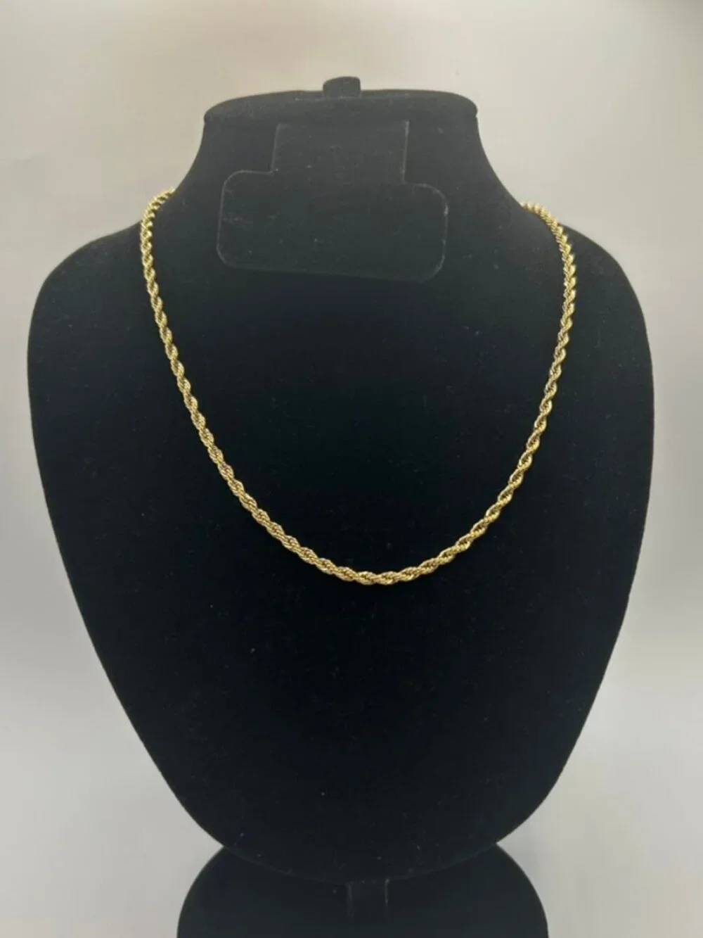 18k Real Gold Rope Chain Necklace 3mm 18 Inch Plated Womens Cute Layering